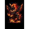 Fire Pegasus with Flower Wreath