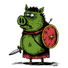 Viking sanglier vert avec bouclier