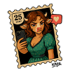 Selfie Cow Stamp Portrait