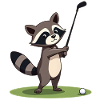 Raton laveur jouant au golf