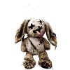 Dark stuffed bunny cuddly toy