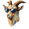 Coole Ziege mit Sonnenbrille