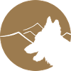 German Shepherd silhouette in circle