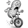 Panic Peanut sur un vélo