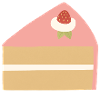 Pink Strawberry Cake Slice Illustration