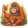 Orangutan with Apple – Jungle Charm