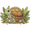 Cuddly toy turtle in the jungle