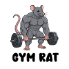 Muscular rat in comic style