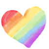 Cœur aquarelle arc-en-ciel