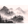 Misty Temple – Japanese Sumi-e Landscape