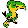Toucan néon vert et jaune