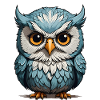 Blue-eyed owl illustration
