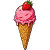 Erdbeere Eis Kugel
