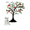 Enfant pommier de la souris mignonne