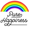 Pure Happiness Rainbow Quote Black