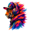 Tiger with Headphones – Music & Streetwear