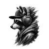 Raccoon with Headphones – Music & Streetwear