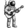 Sketch de guitare d’astronaute
