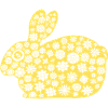 Golden Rabbit Floral Pattern