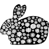 Lapin noir motif floral