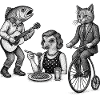 Whimsical Animal Trio Parade