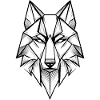 Modern Symmetrical Geometric Wolf