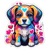 Chiot arc ciel coeur joyeux