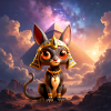 Pharaon Cat devant la pyramide