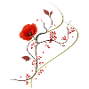 Ikebana Collage with Poppy Zen Style