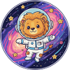 Astronaute Lion dans l’espace