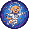 Space dog in astronaut suit