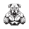 Muscles de bête canine