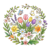 Couronne florale printanière de tulipes