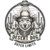 Space Dog Cowboy Graphique rétro