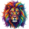 Regenbogenlöwe / Löwe in Regenbogenfarben