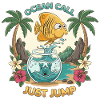 Fish Freedom Cartoon Humorous