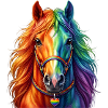 Regenbogenpferd / Pferd in Regenbogenfarben