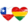 Chile Bolivia flag heart used