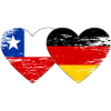 Cœur du drapeau Chili-Allemagne