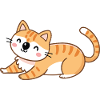 Orange kitten in relaxed pose