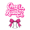 Cheer Leader Bow Baseball Pink