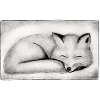 Sleeping Fox - Hand Carved Printable