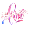 Bunte Liebe in Pinselwellen