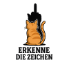 Katze mit Mittelfinger