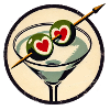 Martini Olive Rétro Heart Eyes