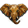 Portrait d’éléphant en vitrail mosaïque