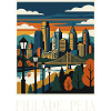 Philadelphia Skyline Sunset Poster