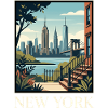 New York Skyline Terrace Poster