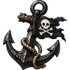 Ancre de pirate avec crâne