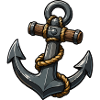 Anker mit Seil Cartoon-Design